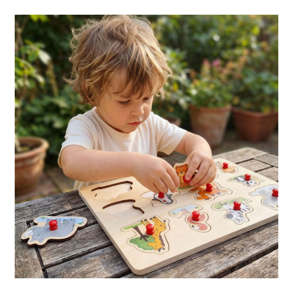 Noppenpuzzel Dierentuin - 12st.