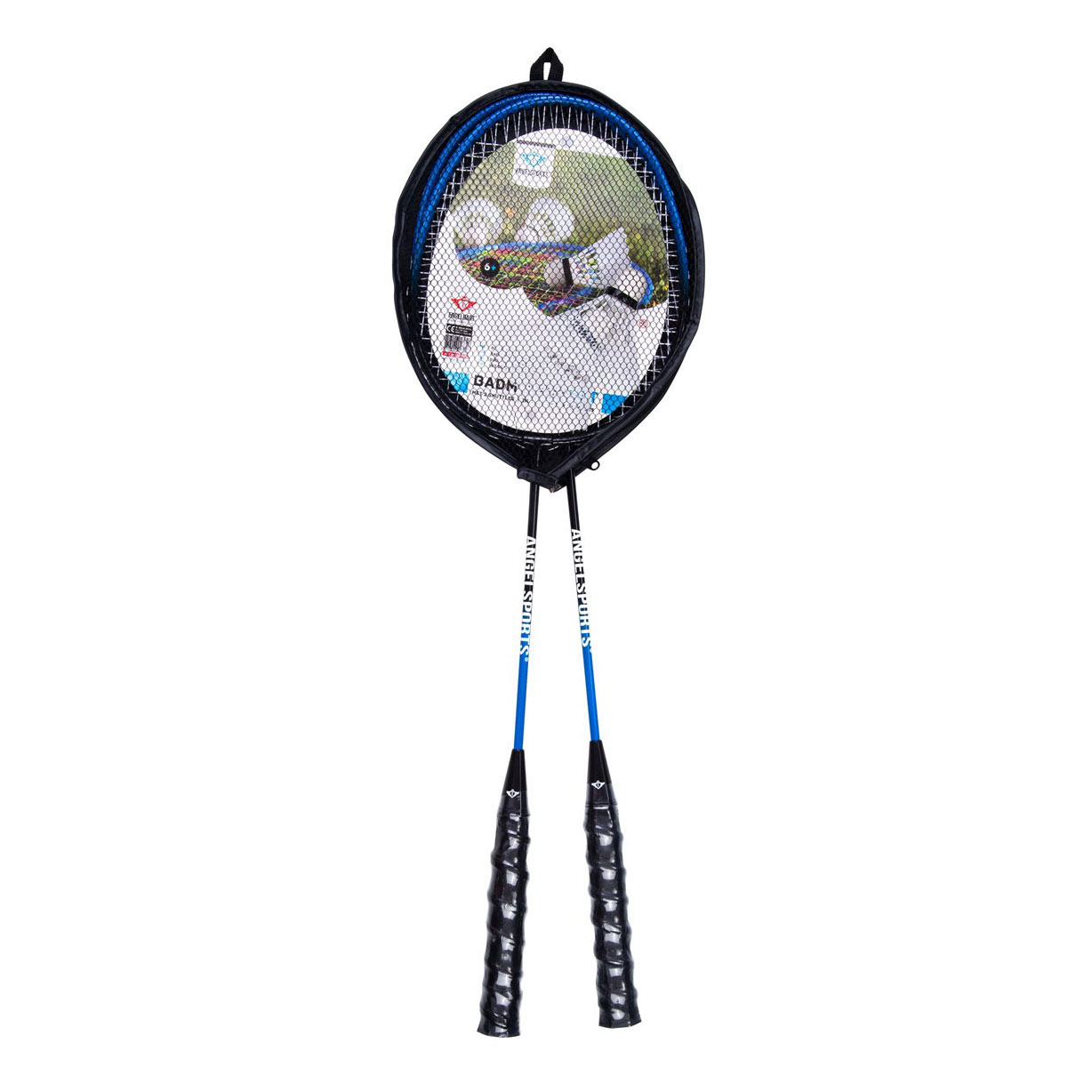 Ensemble de badminton - 2 volants et 2 raquettes