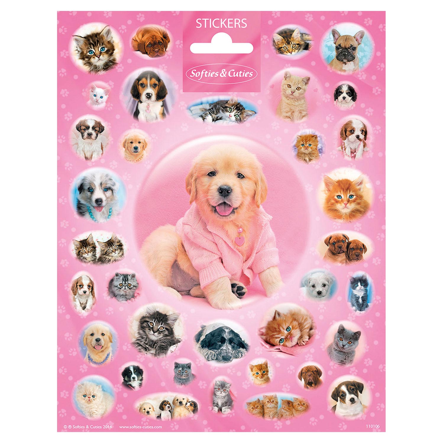 Feuille d’autocollants Cutie Puppies and Kittens