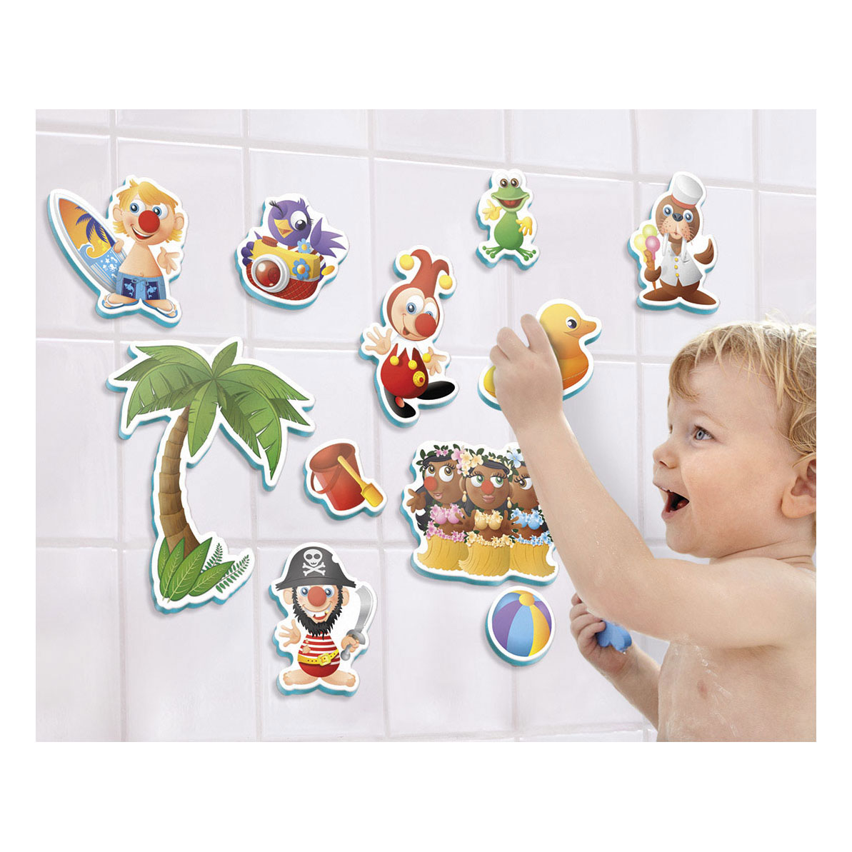 Figurines de bain Jokie dans un filet de rangement, 10 pcs.