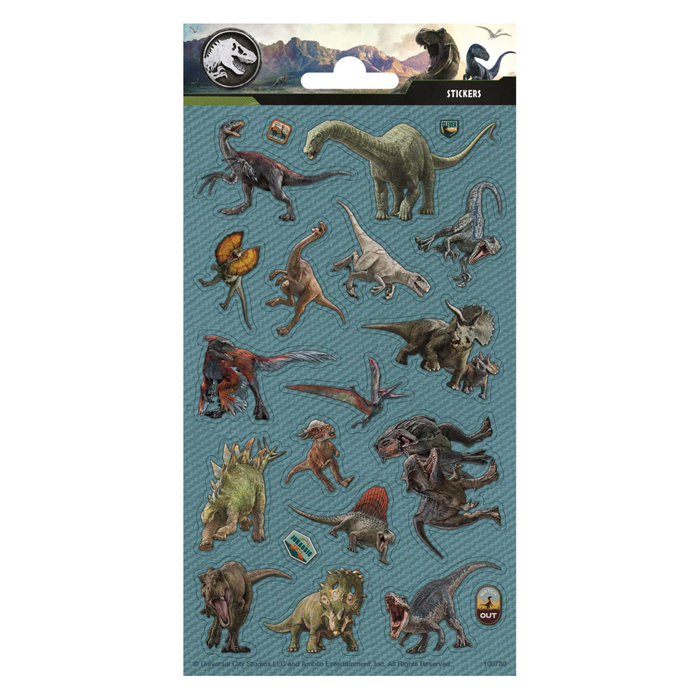 Feuille d’autocollants Jurassic World