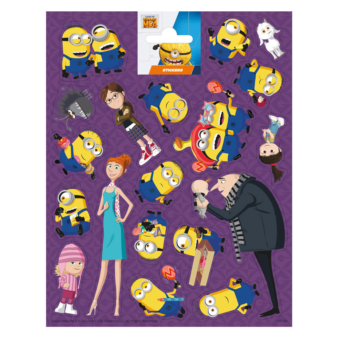 Feuille d'autocollants Grand Despicable Me 4