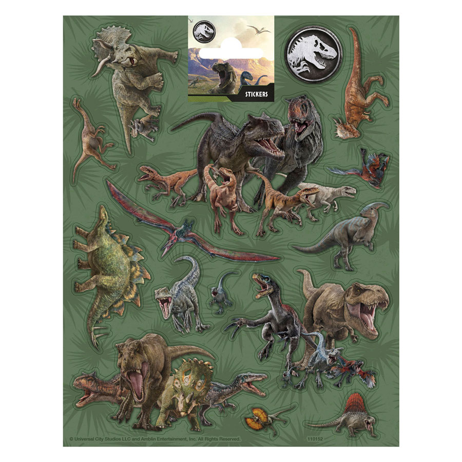 Feuille d'autocollants Grand Jurrasic World