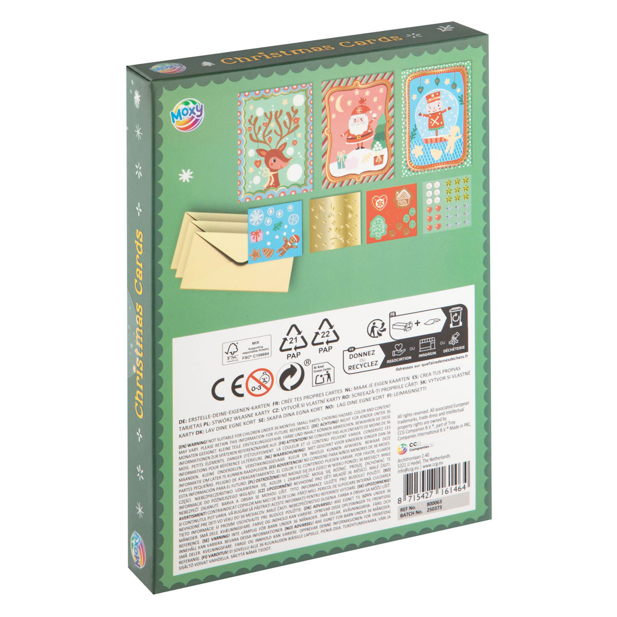 Maak je Eigen Kerstkaarten - met 3 Enveloppen en 3 Stickervellen