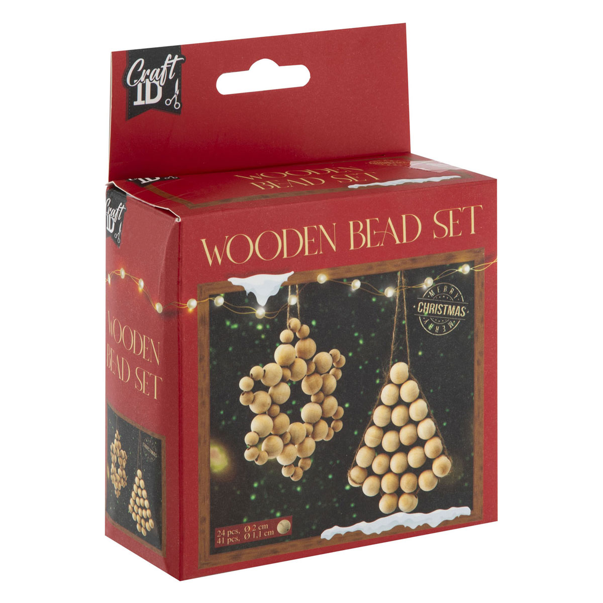 Ensemble de décorations de Noël en perles de bois
