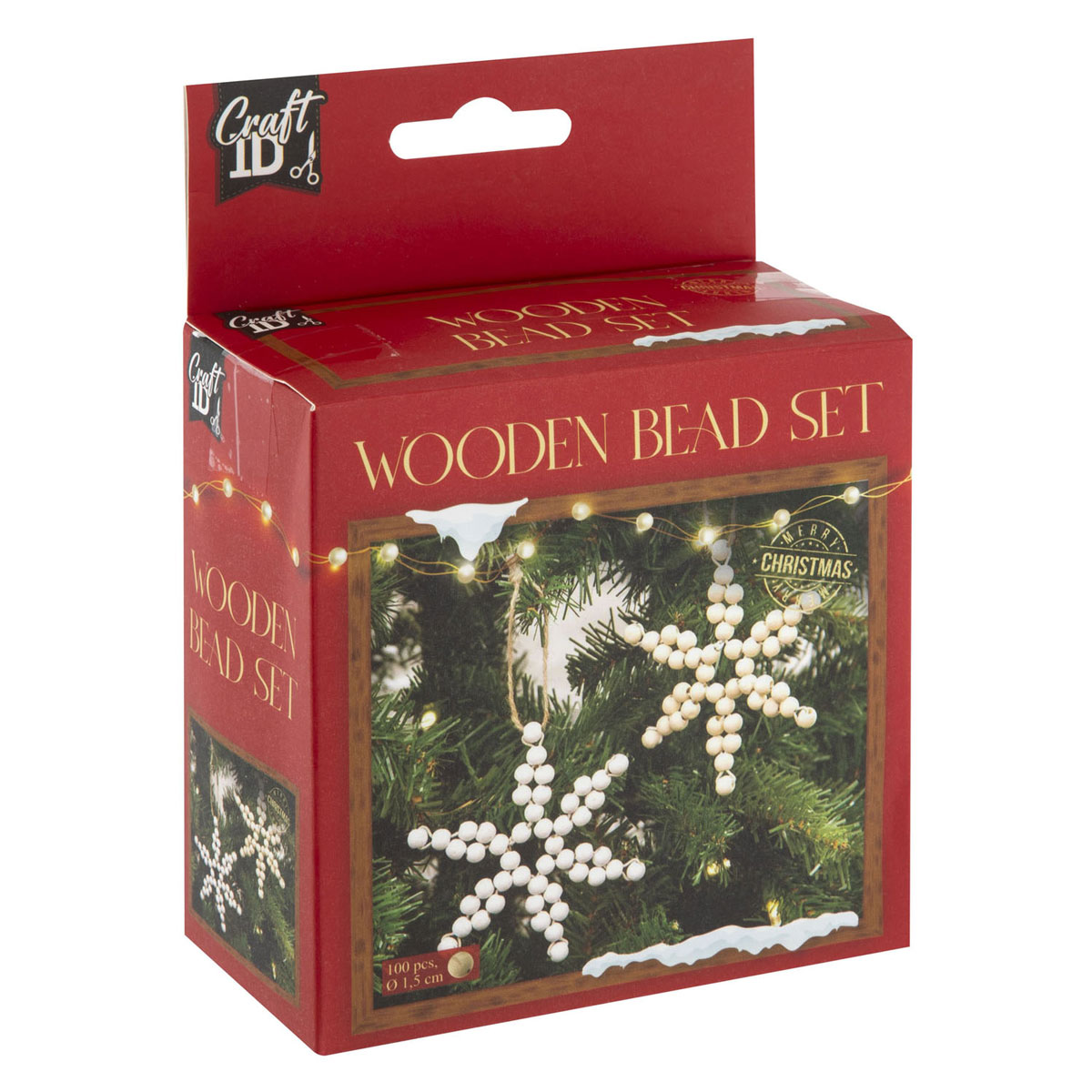 Ensemble de décorations de Noël en perles de bois