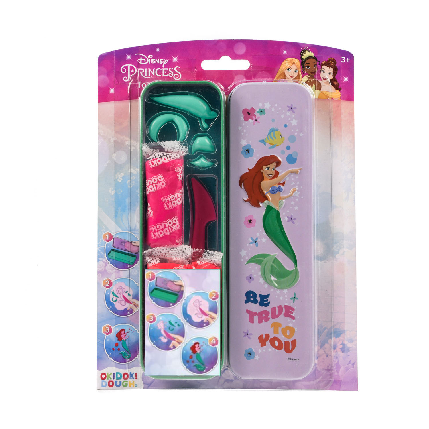 Princesse Disney OkiDoki Boîte de rangement en argile 3D avec accessoires