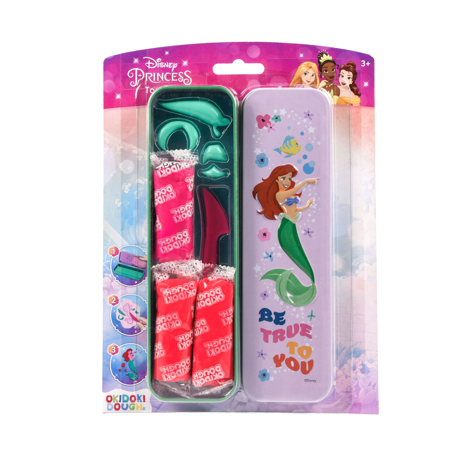 Princesse Disney OkiDoki Boîte de rangement en argile 3D avec accessoires