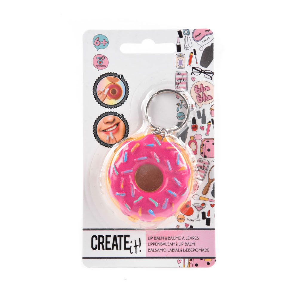 Create It! Porte-clés beauté Donut avec baume à lèvres