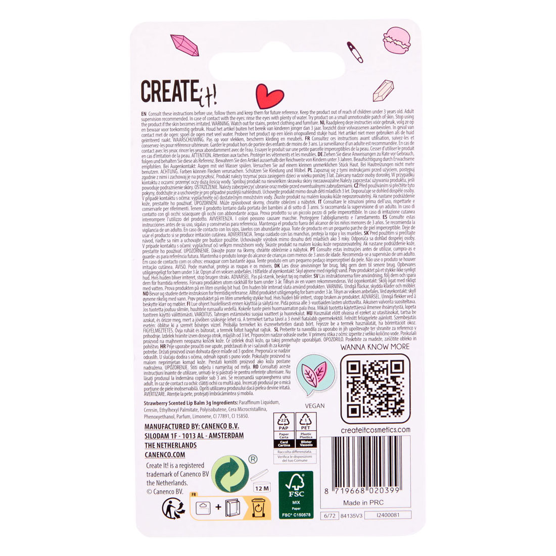 Create it! Beauty Sleutelhanger Donut met Lippenbalsem