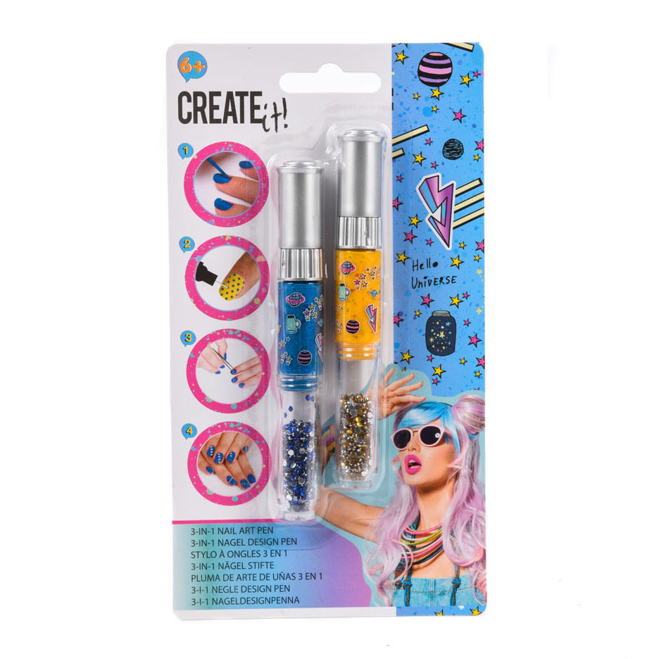 Create It! Nagellack 3in1 Stifte, 2 Stück – Galaxy & Neon