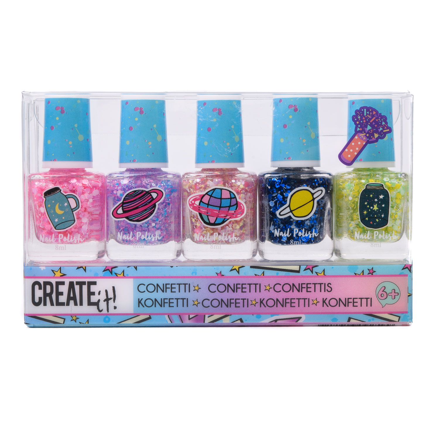 Create it! Galaxy Nagellak Confetti, 5st.
