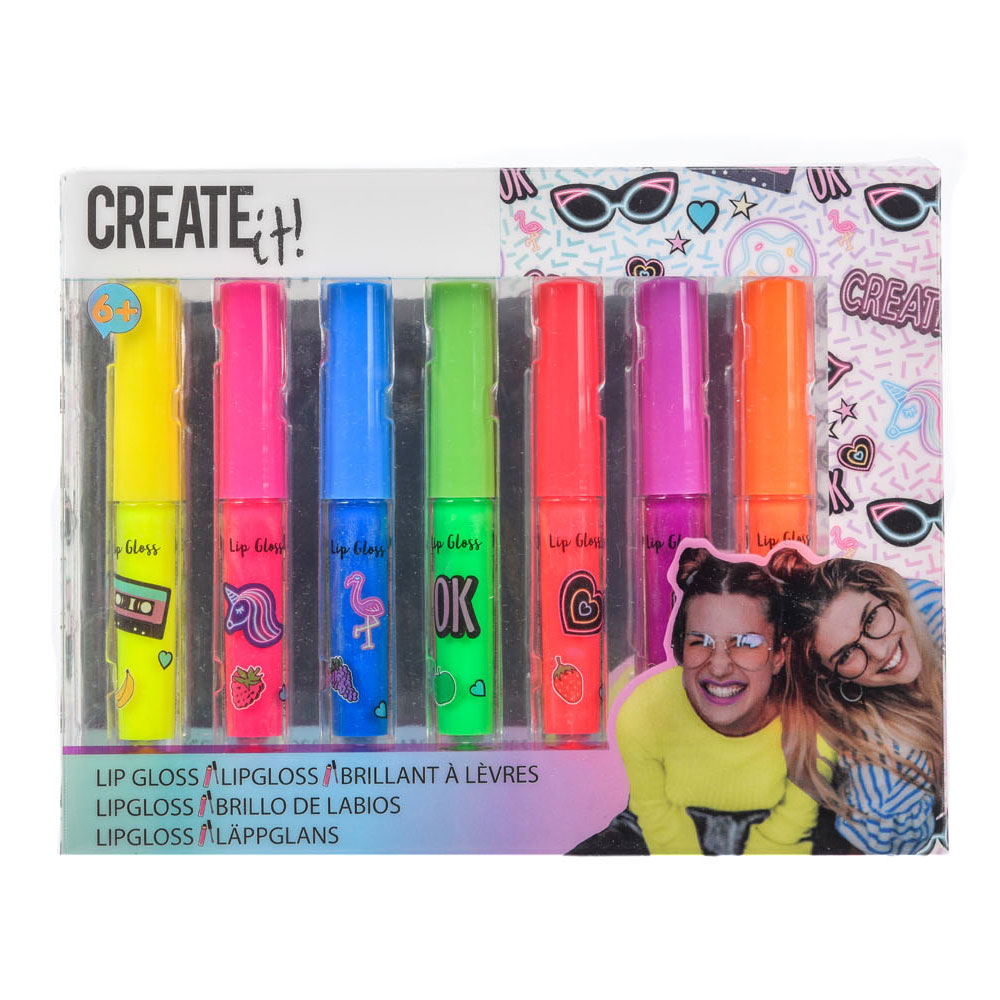 Create It! Lipgloss Set, 7st - Neon