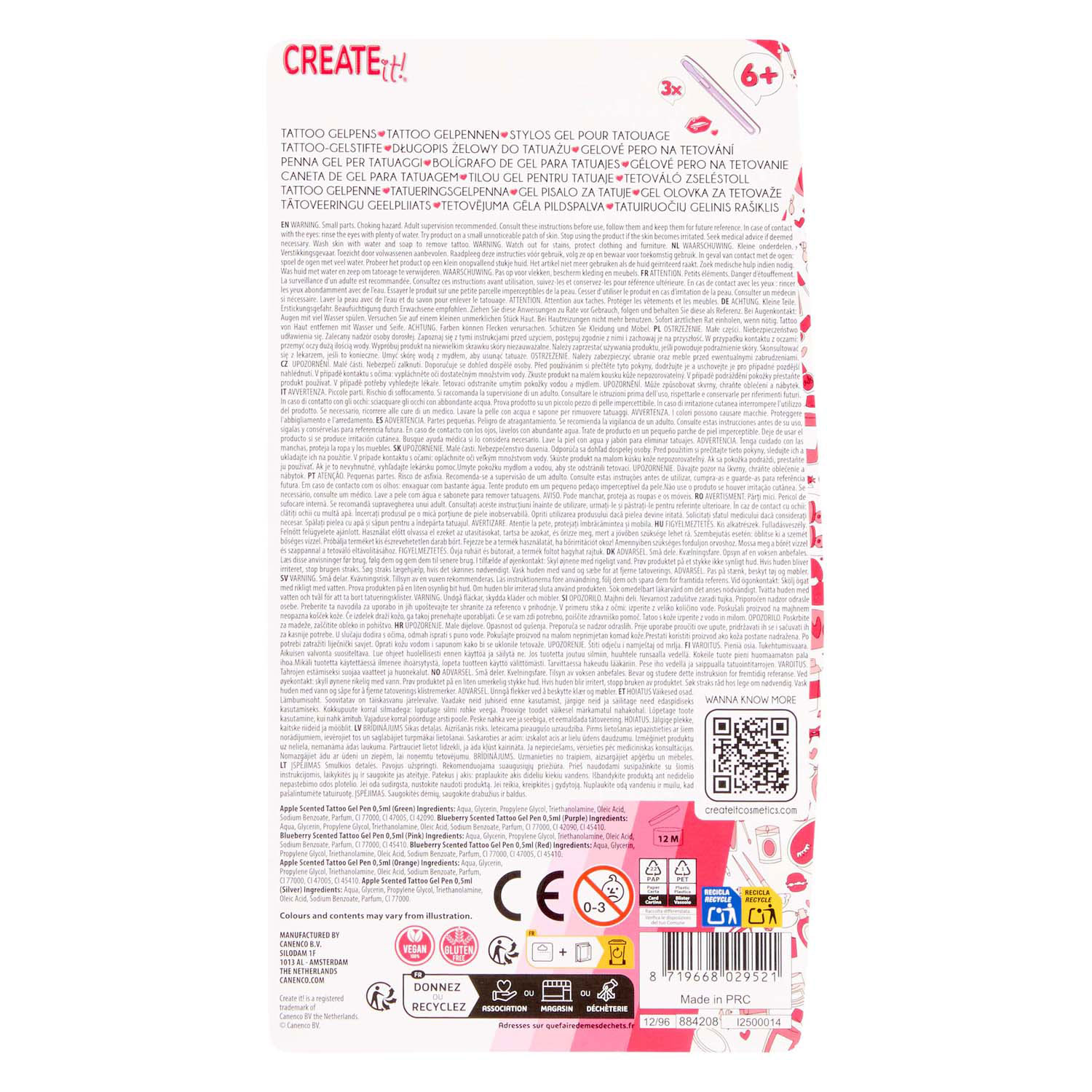 Stylos parfumés pour tatouage, 3 Create It! + modèle