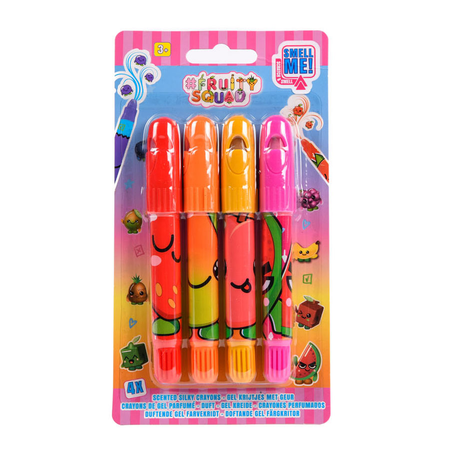 Crayons de couleur super doux Fruity Squad avec parfum, 4 pcs.