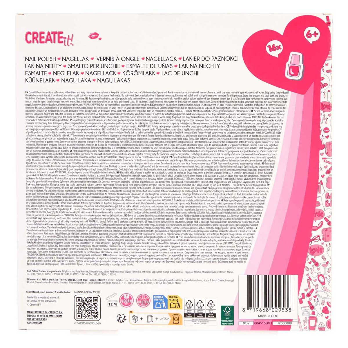 Create It! Set de vernis à ongles beauté avec roue, 16 pcs.