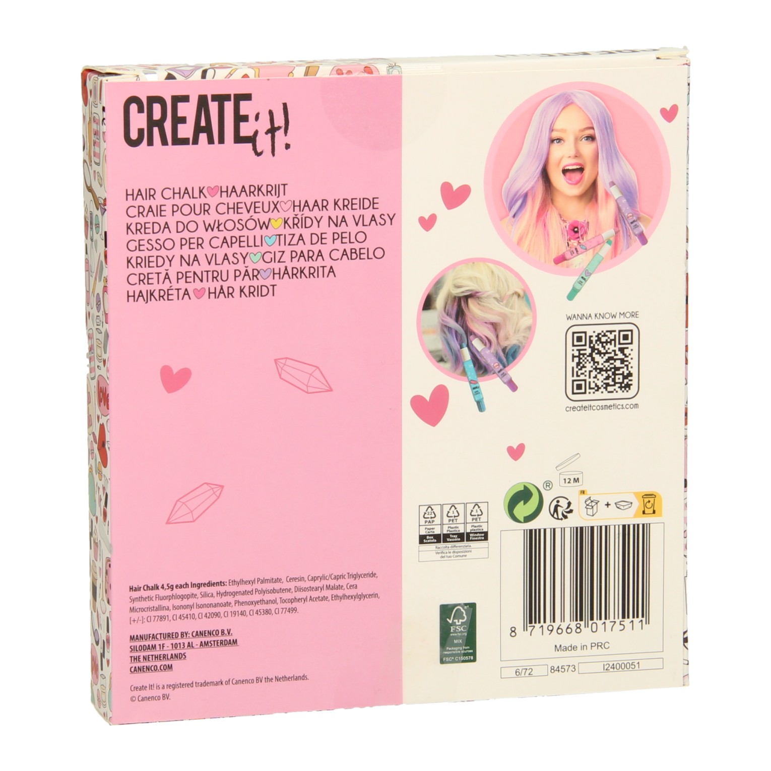 Create It! Stylos à craie pour cheveux, 5 pc