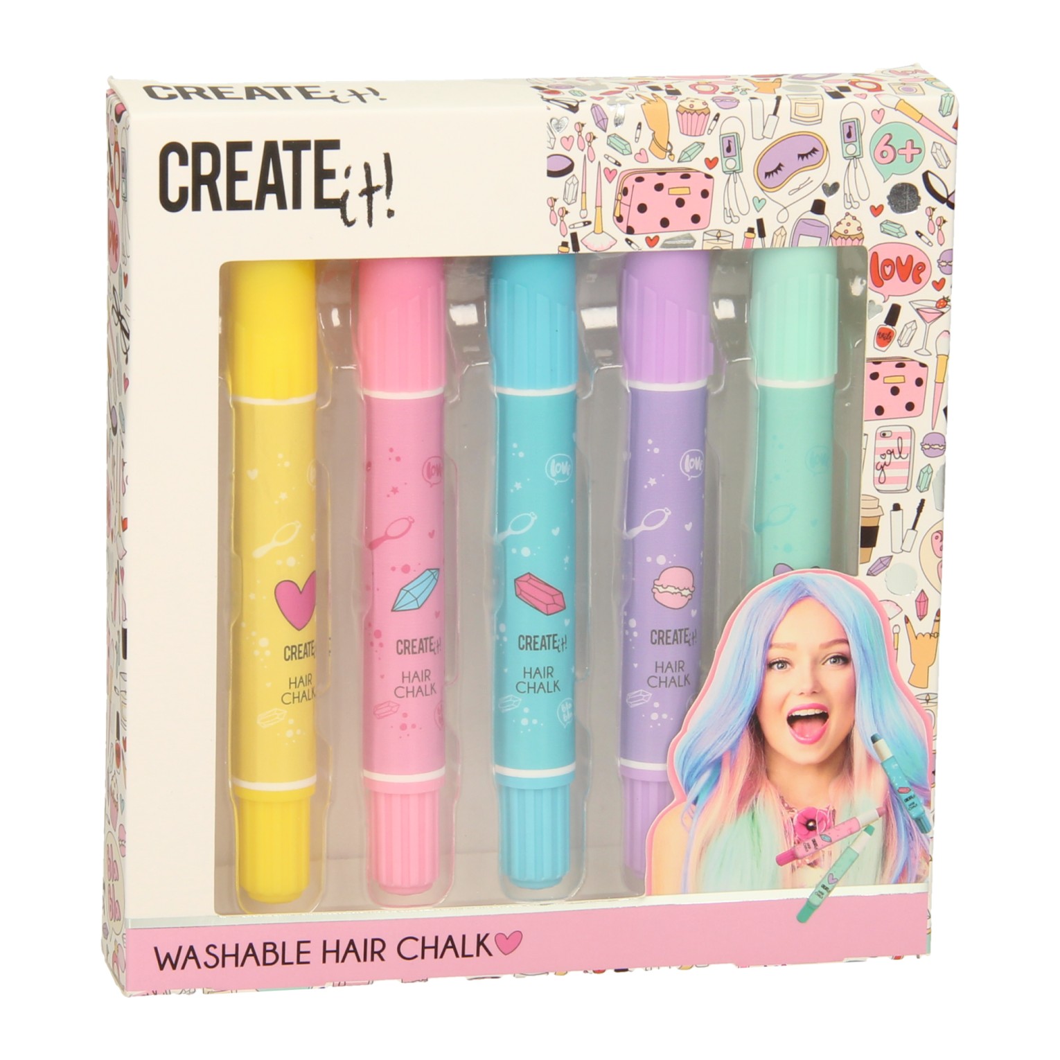 Create It! Stylos à craie pour cheveux, 5 pc