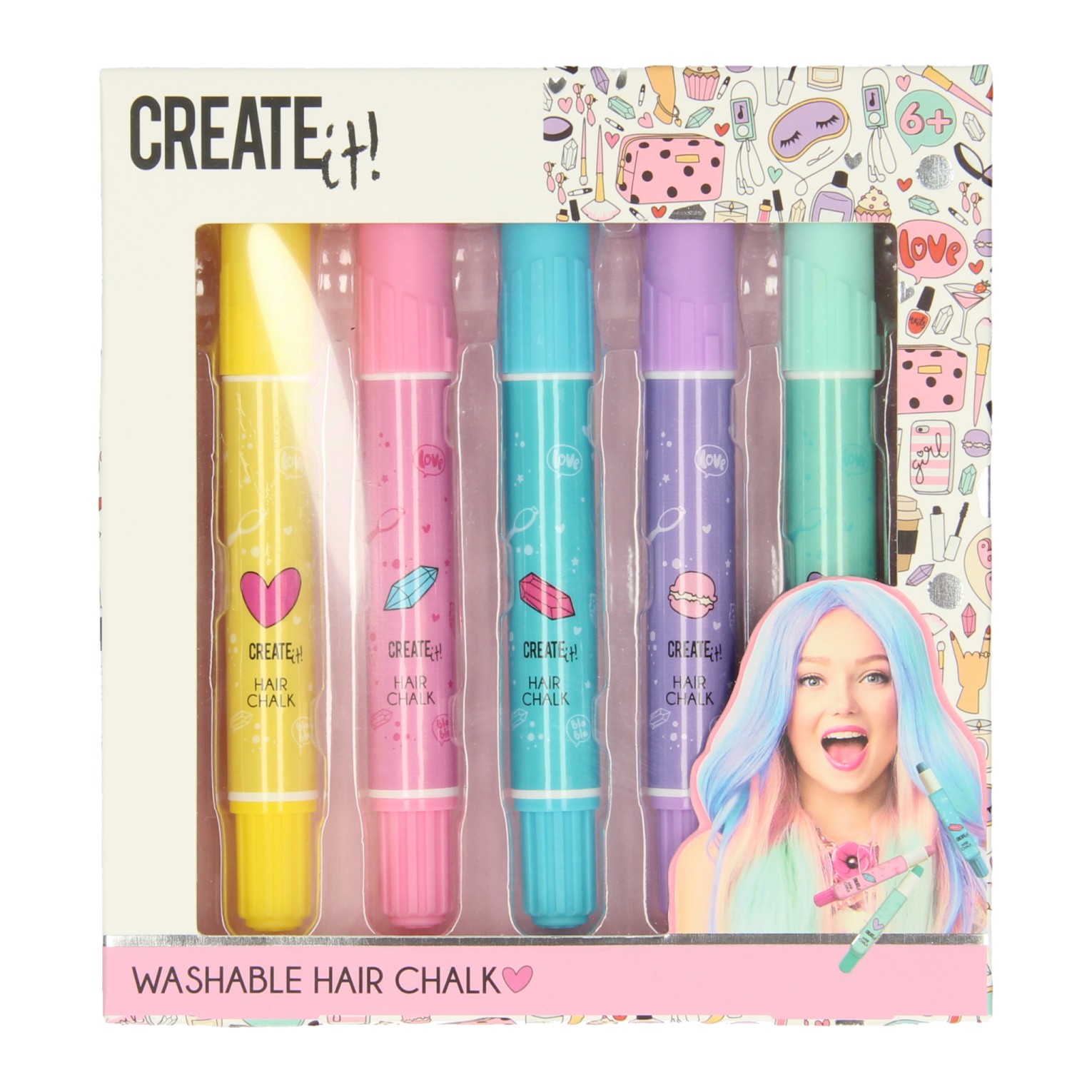 Create It! Stylos à craie pour cheveux, 5 pc