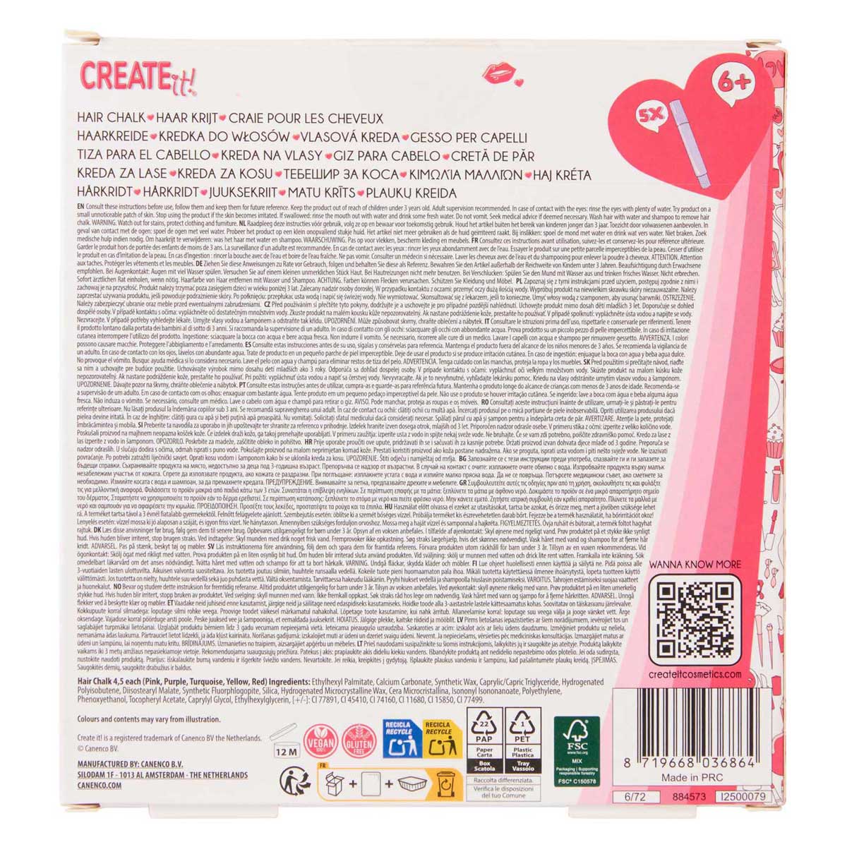 Create It! Haarkrijt Pennen, 5st