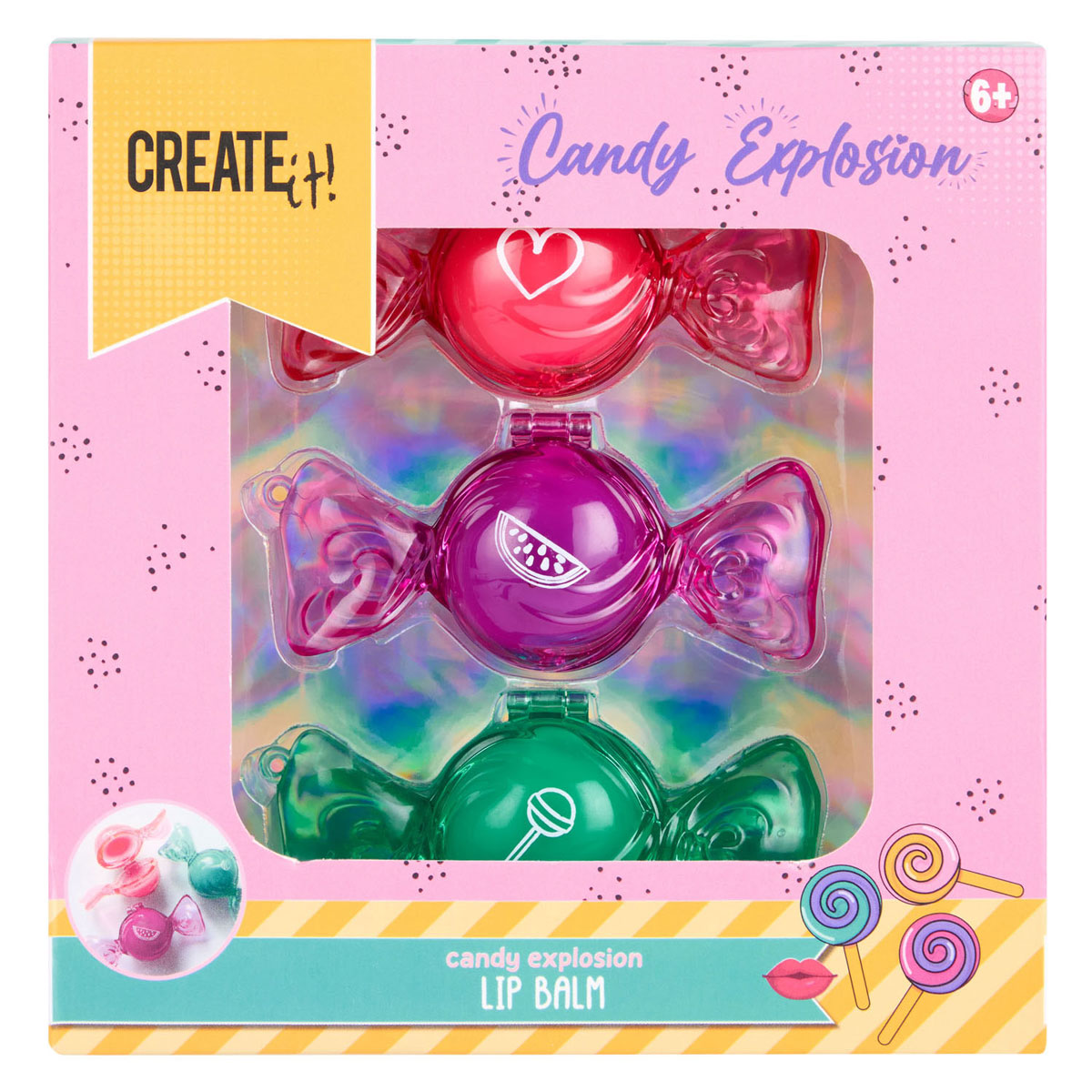 Create It! Glacière pour baume à lèvres Candy, 3 pcs.