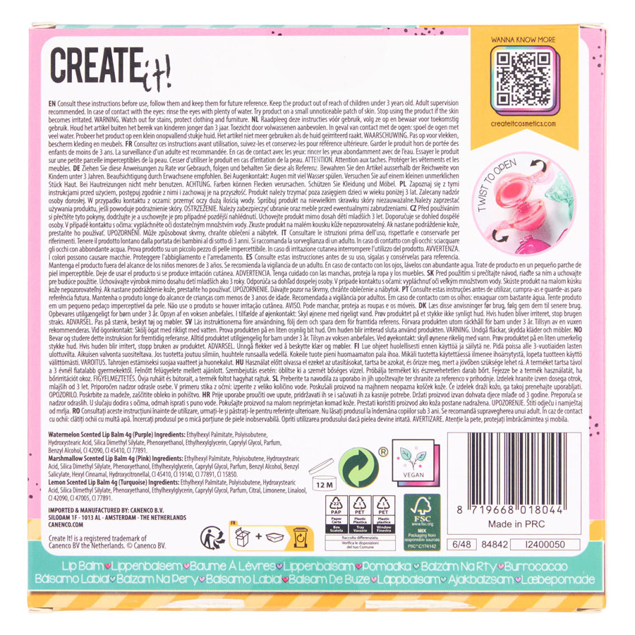 Create It! Candy Lip Balm Kühlbox, 3 Stk.