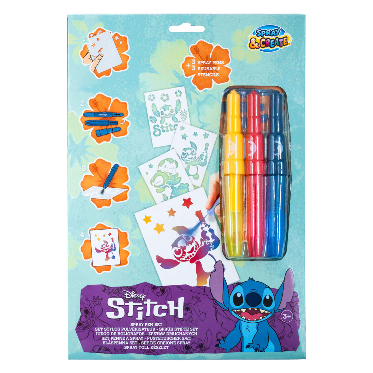 Stitch Blaaspennen met 3 Sjablonen Set