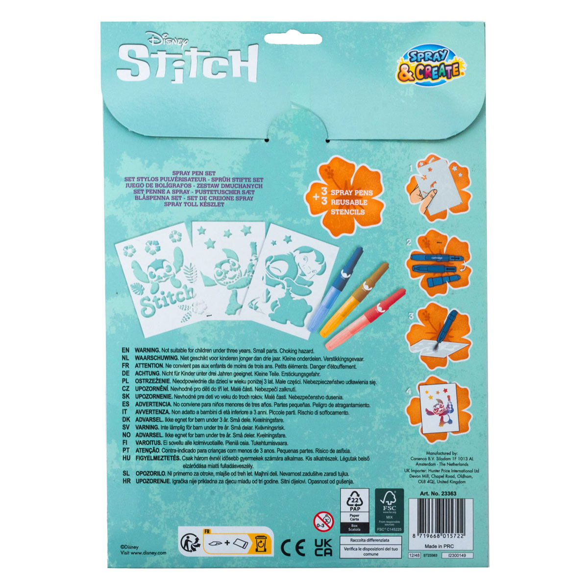 Stitch Blaaspennen met 3 Sjablonen Set