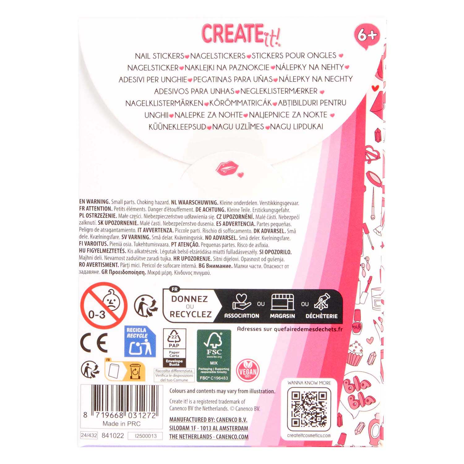 Feuille d'autocollants pour ongles « Create It! Beauty »