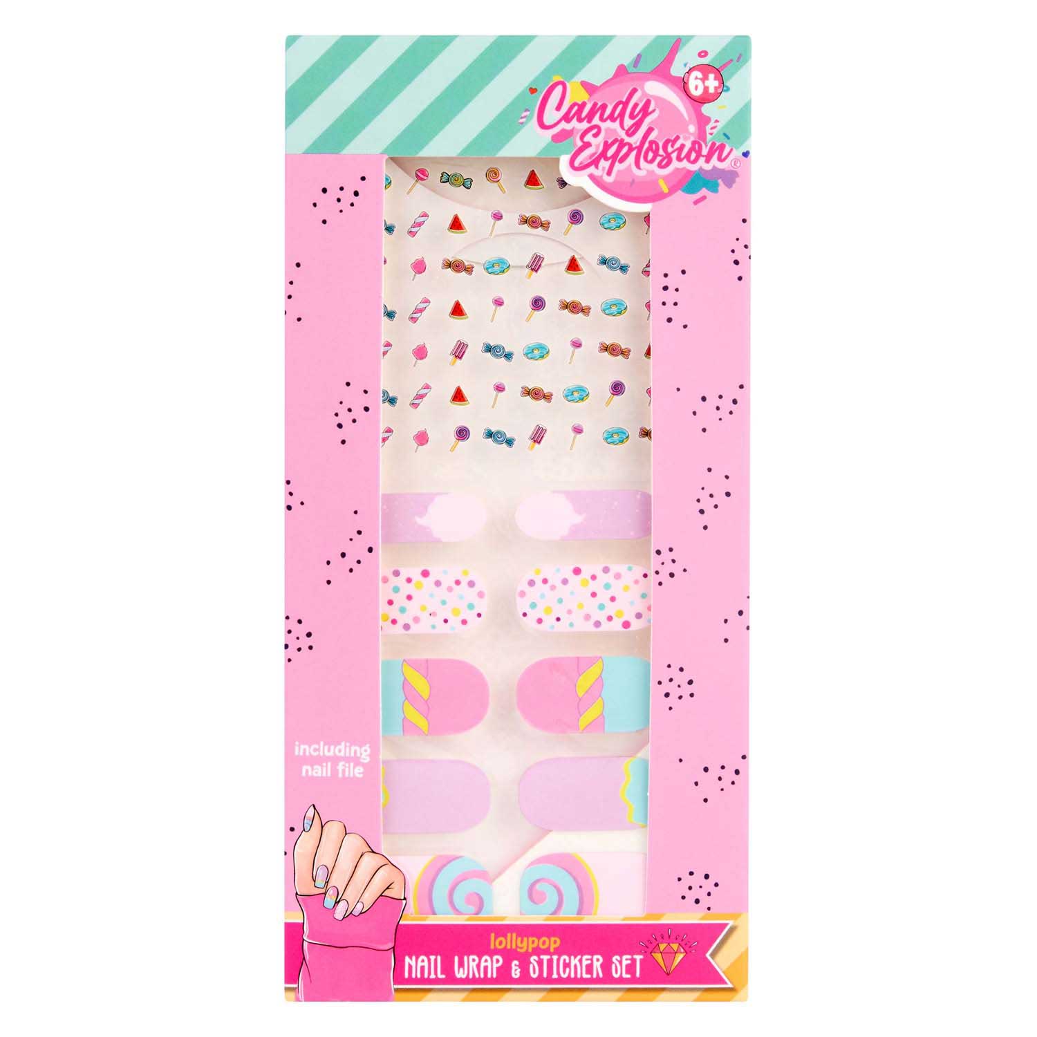 Create It! Coffret de création d'autocollants pour ongles Candy Explosion