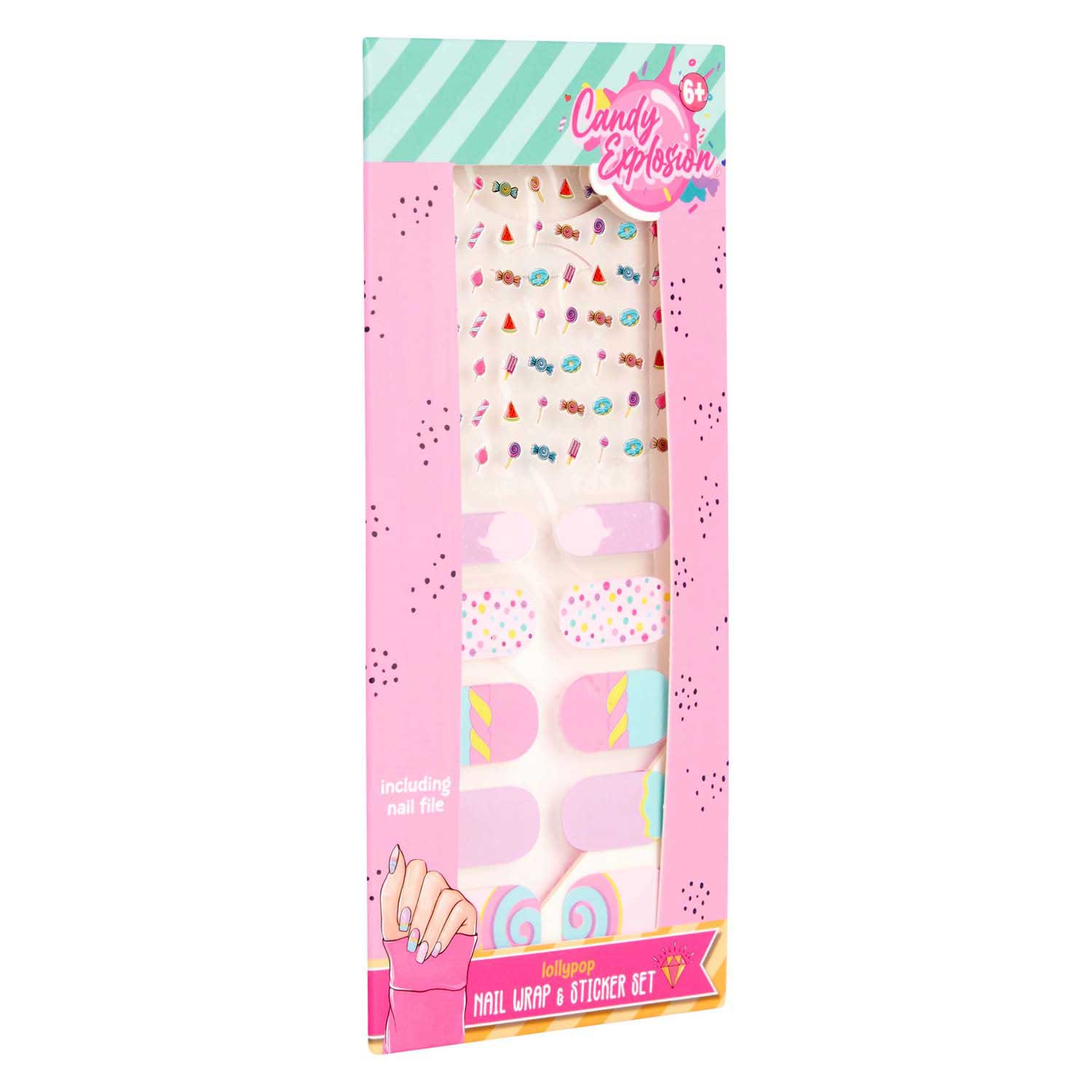 Create It! Coffret de création d'autocollants pour ongles Candy Explosion