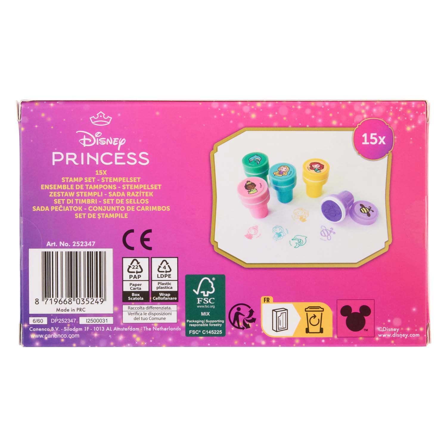 Ensemble de tampons Princesses Disney , 15 pièces.