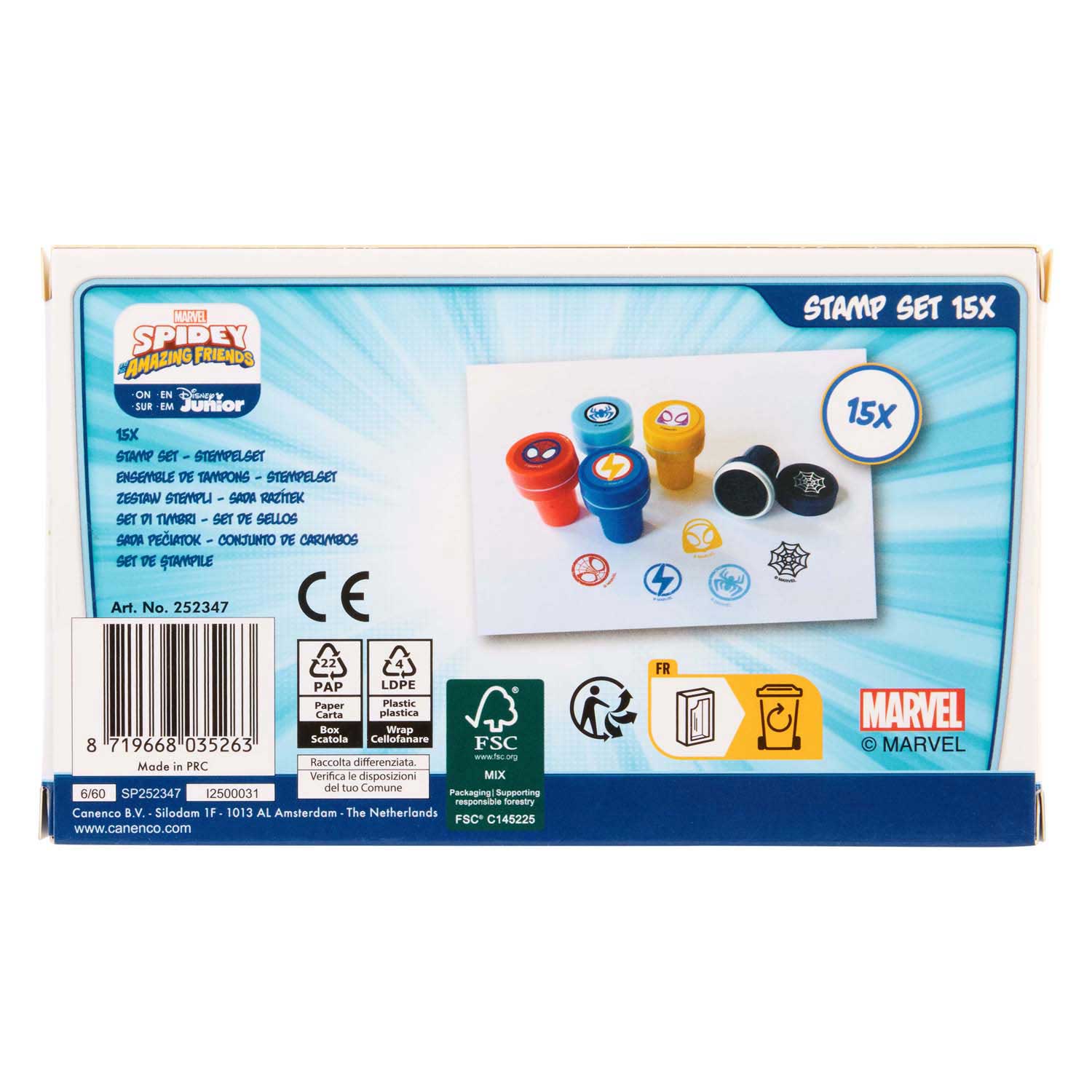 Ensemble de tampons Spidey , 15 pièces.