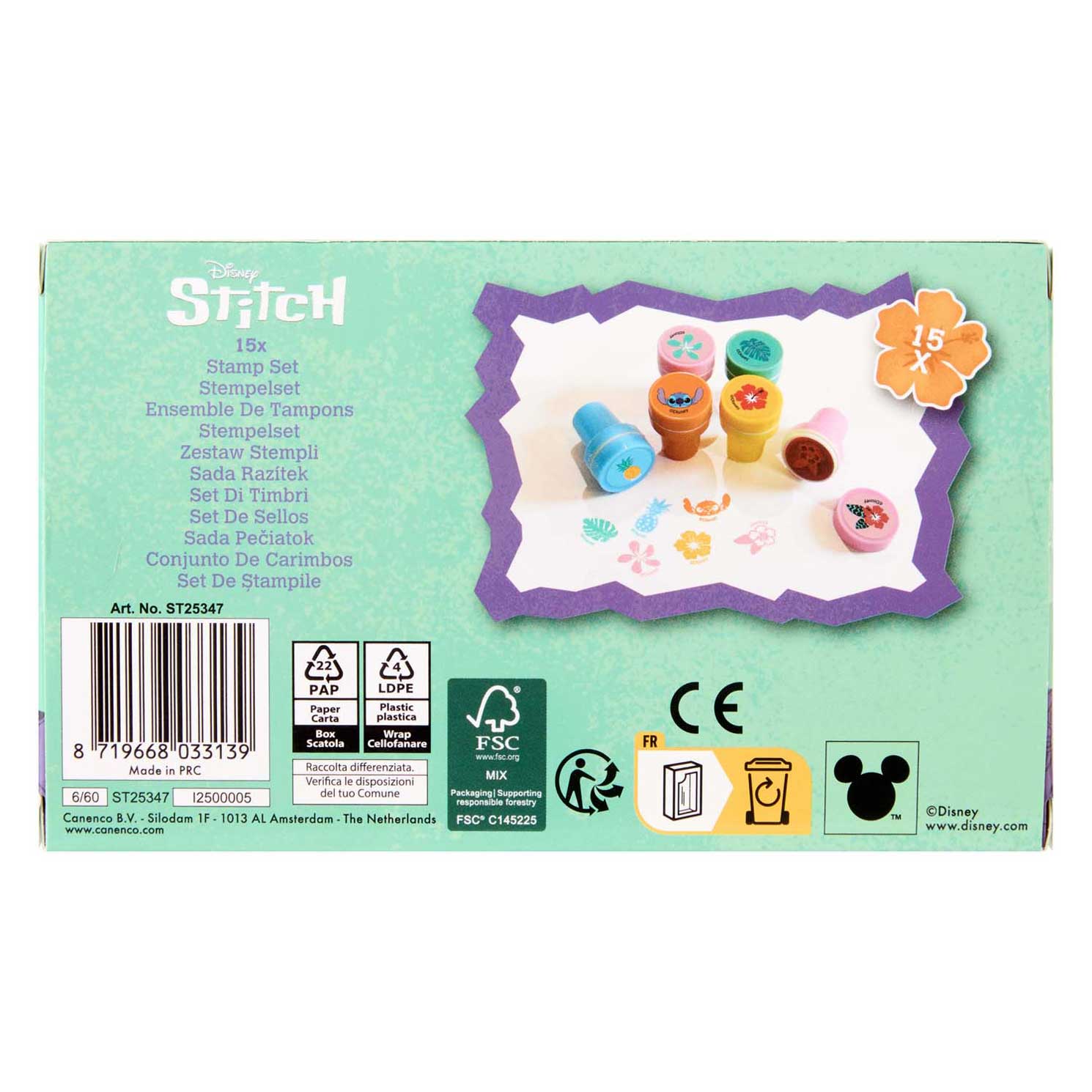 Ensemble de tampons Stitch, 15 pièces.