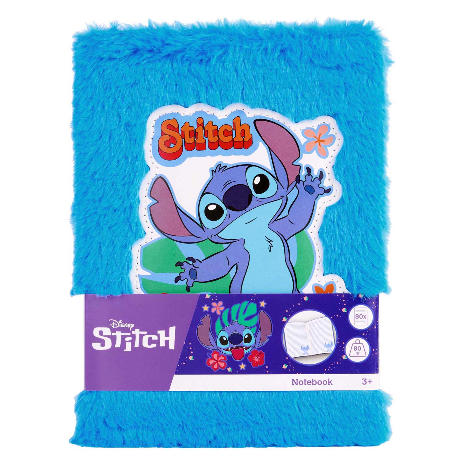 Carnet de notes en peluche Stitch bleu clair