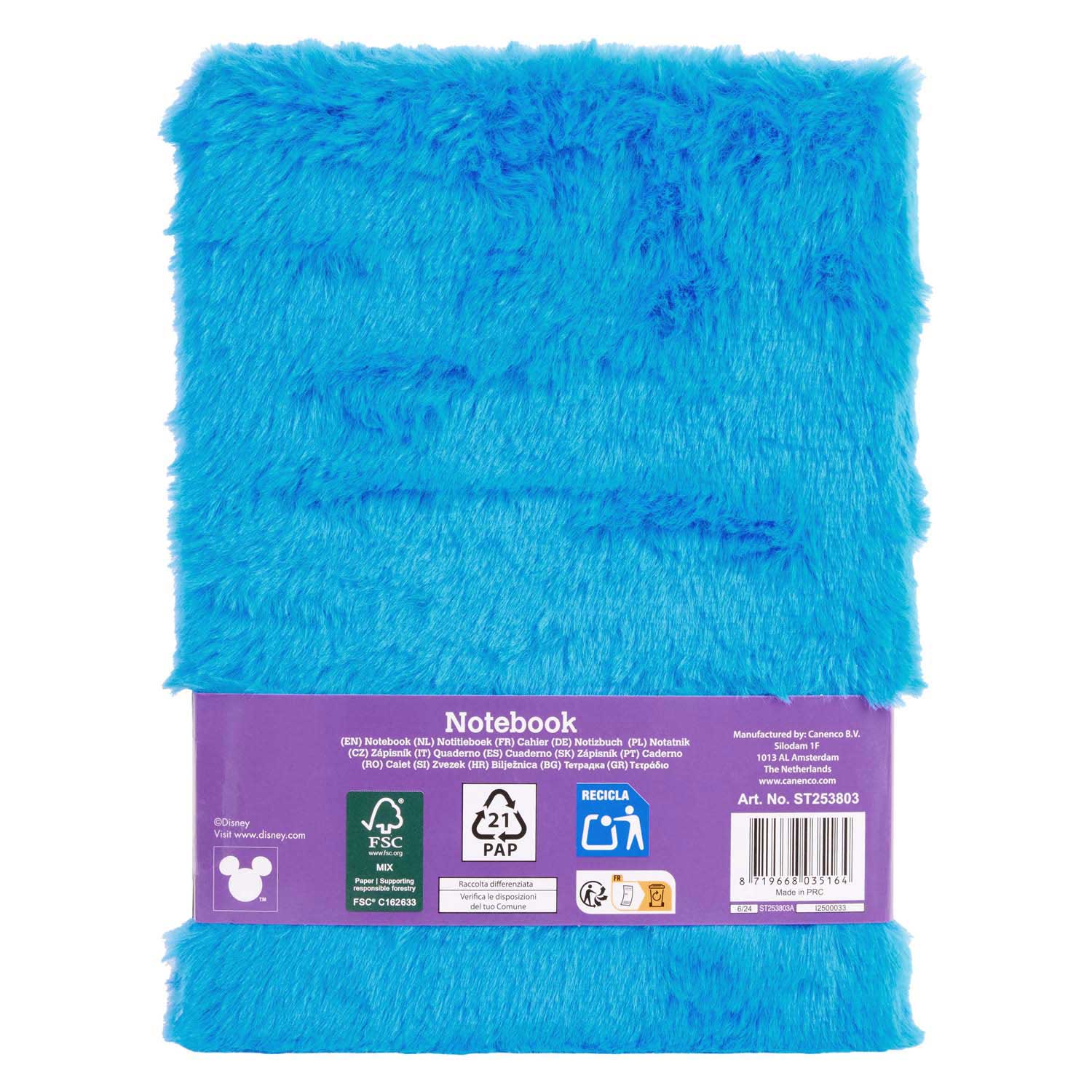 Carnet de notes en peluche Stitch bleu clair