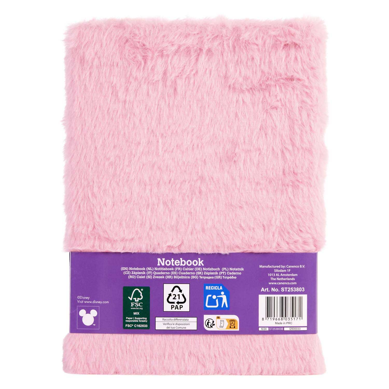 Carnet de notes en peluche Stitch rose