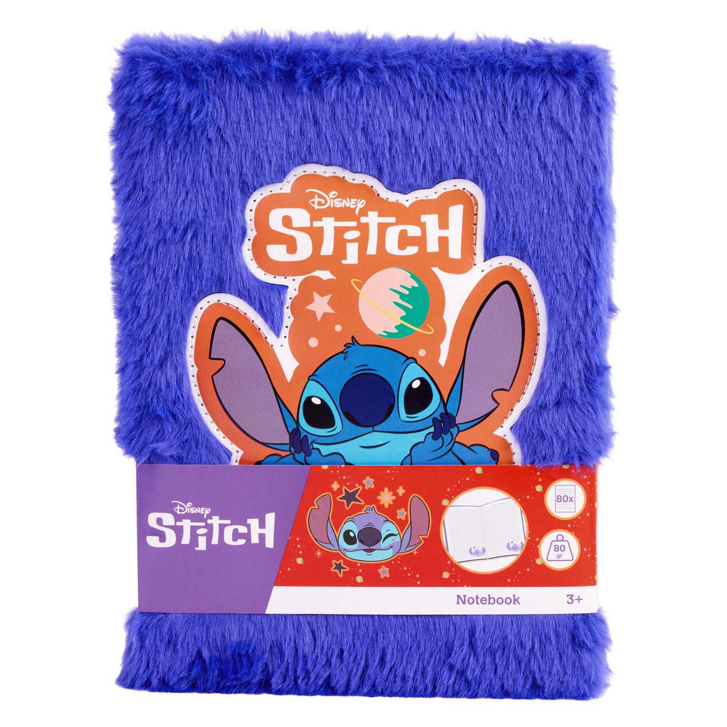 Carnet de notes en peluche Stitch bleu foncé