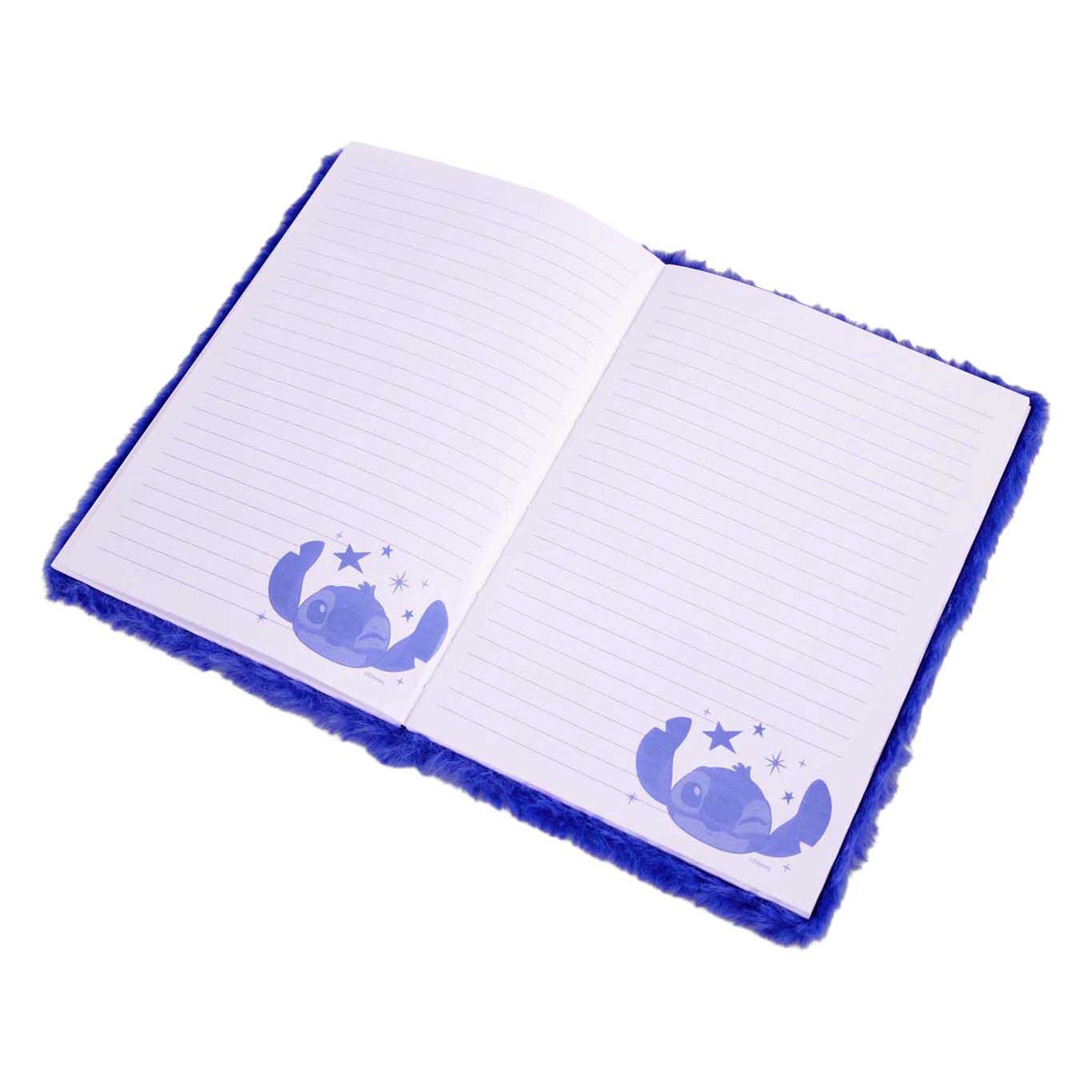 Carnet de notes en peluche Stitch bleu foncé