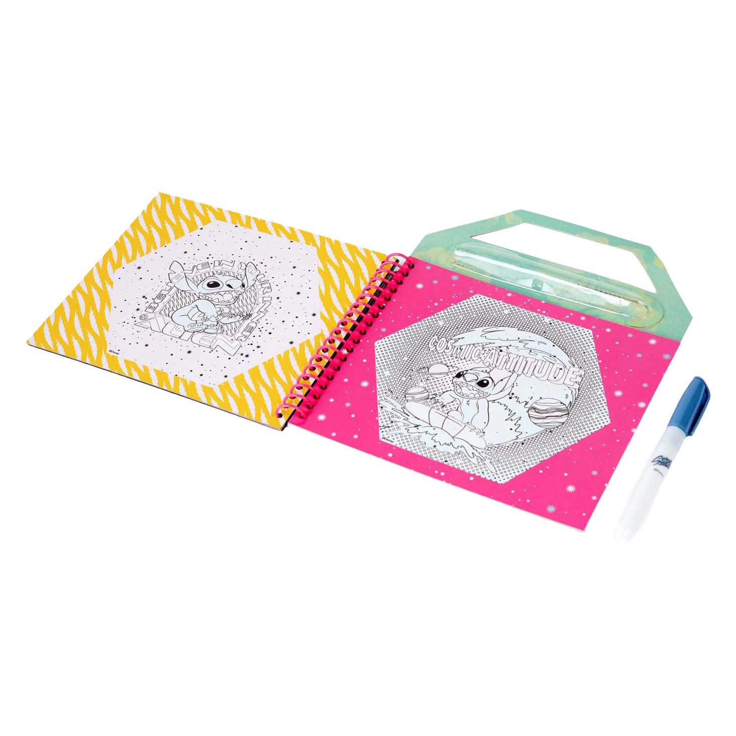 Livre d'aquarelle Stitch - avec stylo à eau