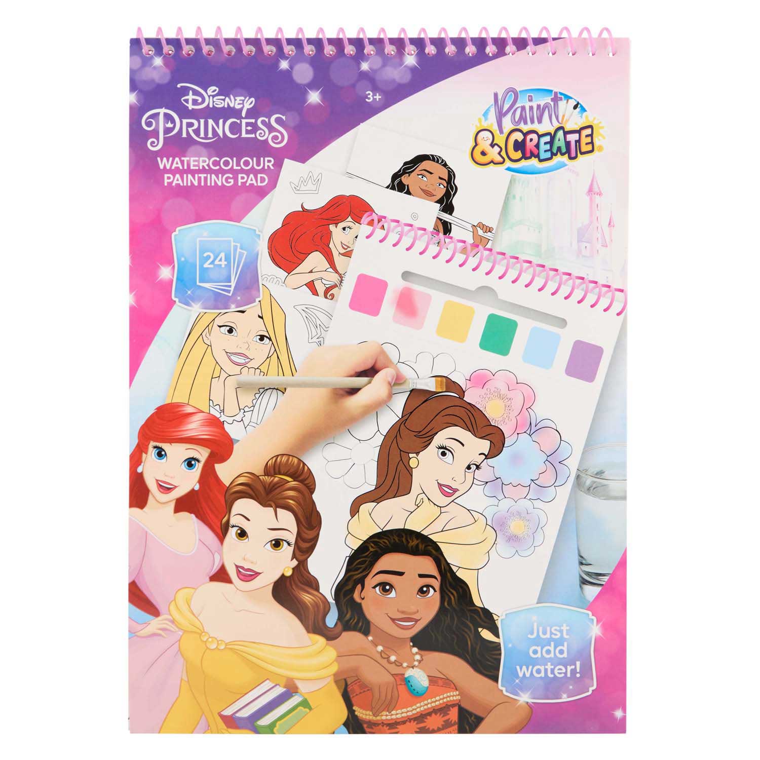 Disney Prinses Water Verfset Boek - incl Kwast