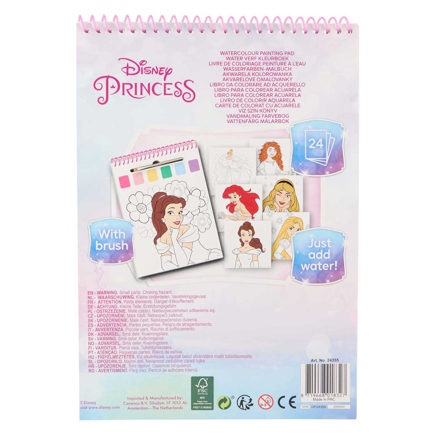 Disney Prinses Water Verfset Boek - incl Kwast
