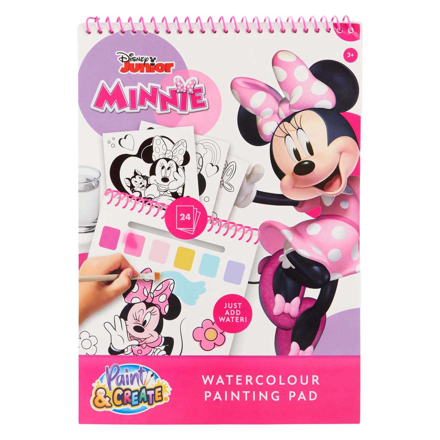 Coffret de peinture aquarelle Minnie Mouse , avec pinceau