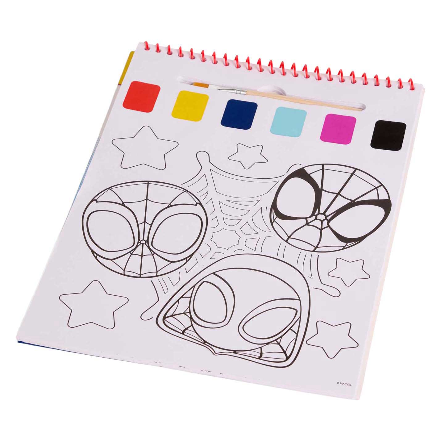 Coffret de peinture à l'eau Spidey (livre) - pinceau inclus