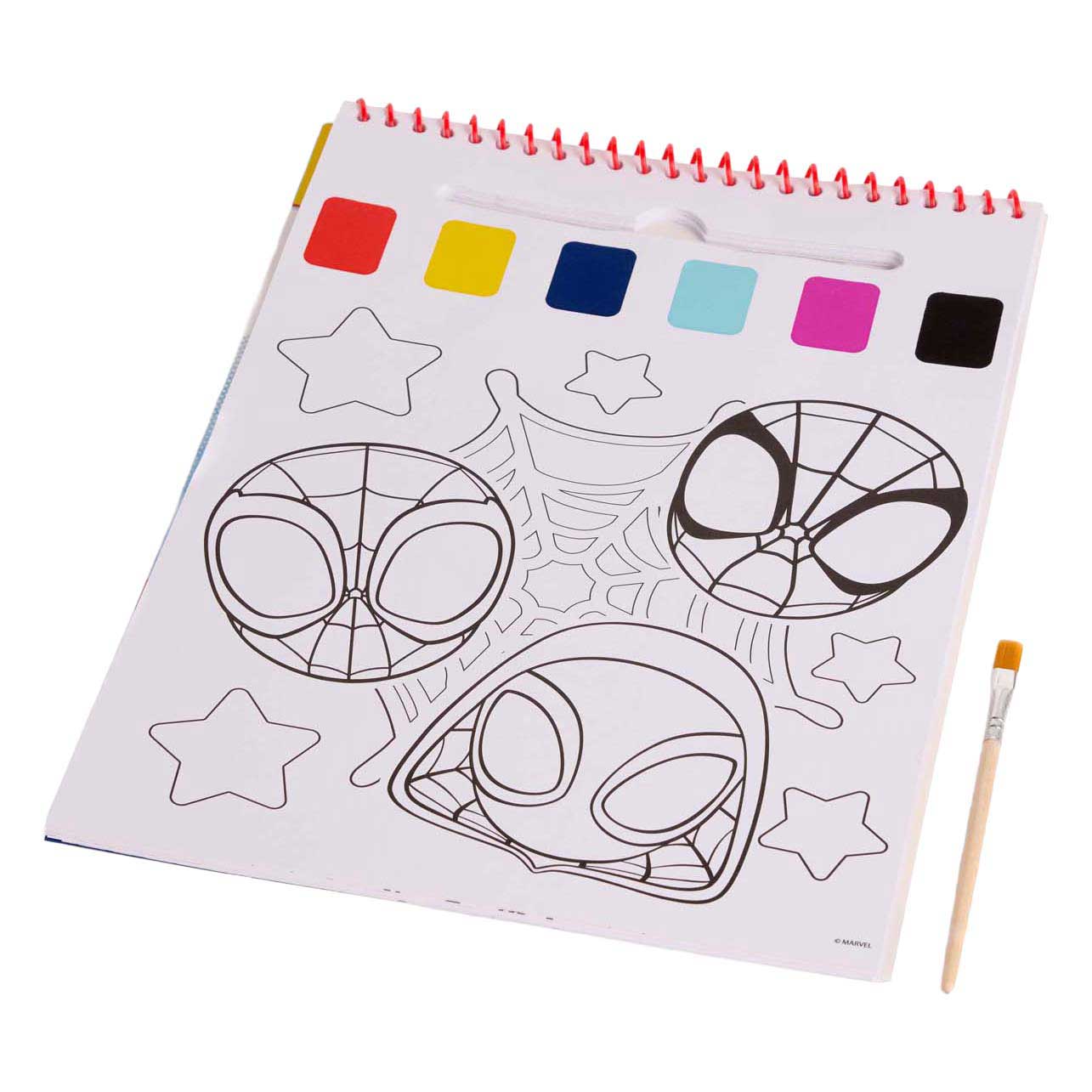 Coffret de peinture à l'eau Spidey (livre) - pinceau inclus