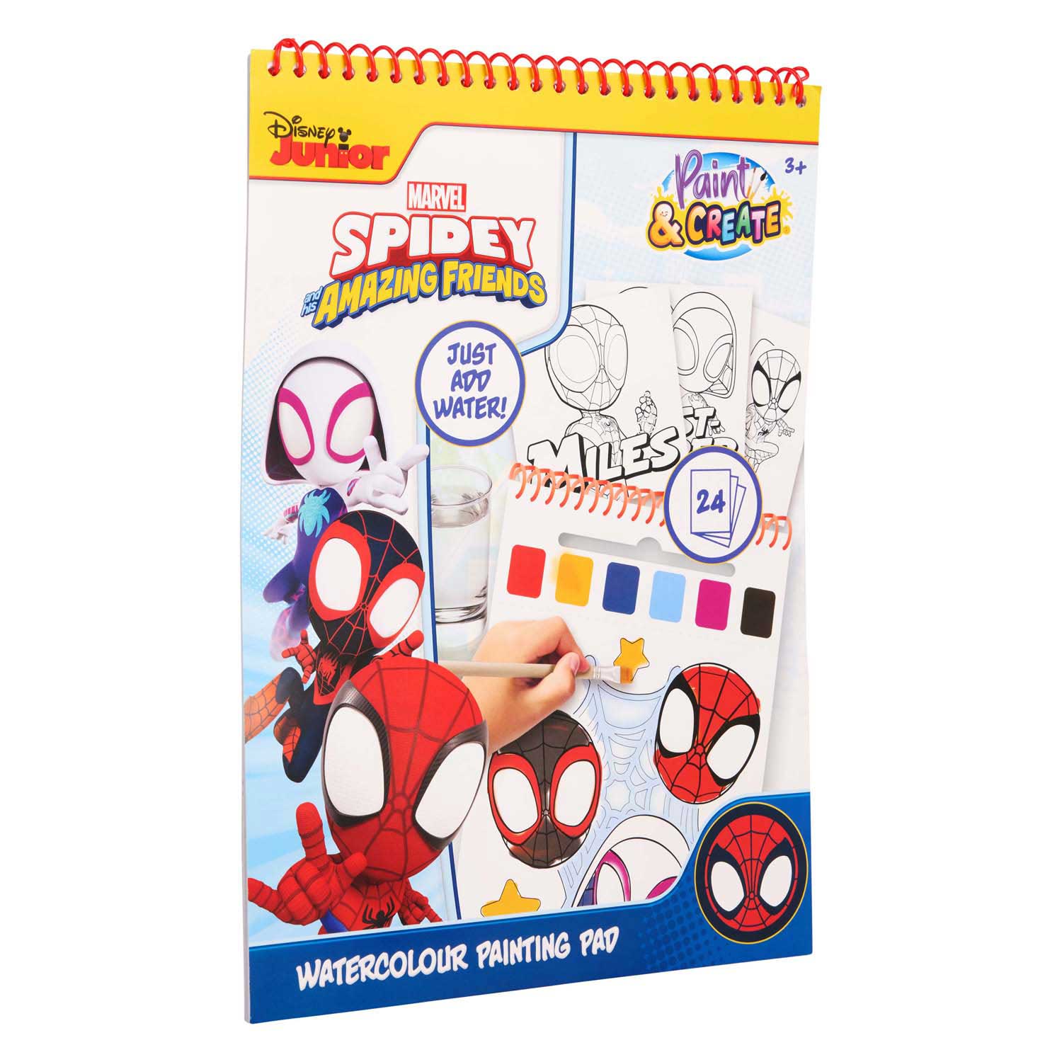 Coffret de peinture à l'eau Spidey (livre) - pinceau inclus