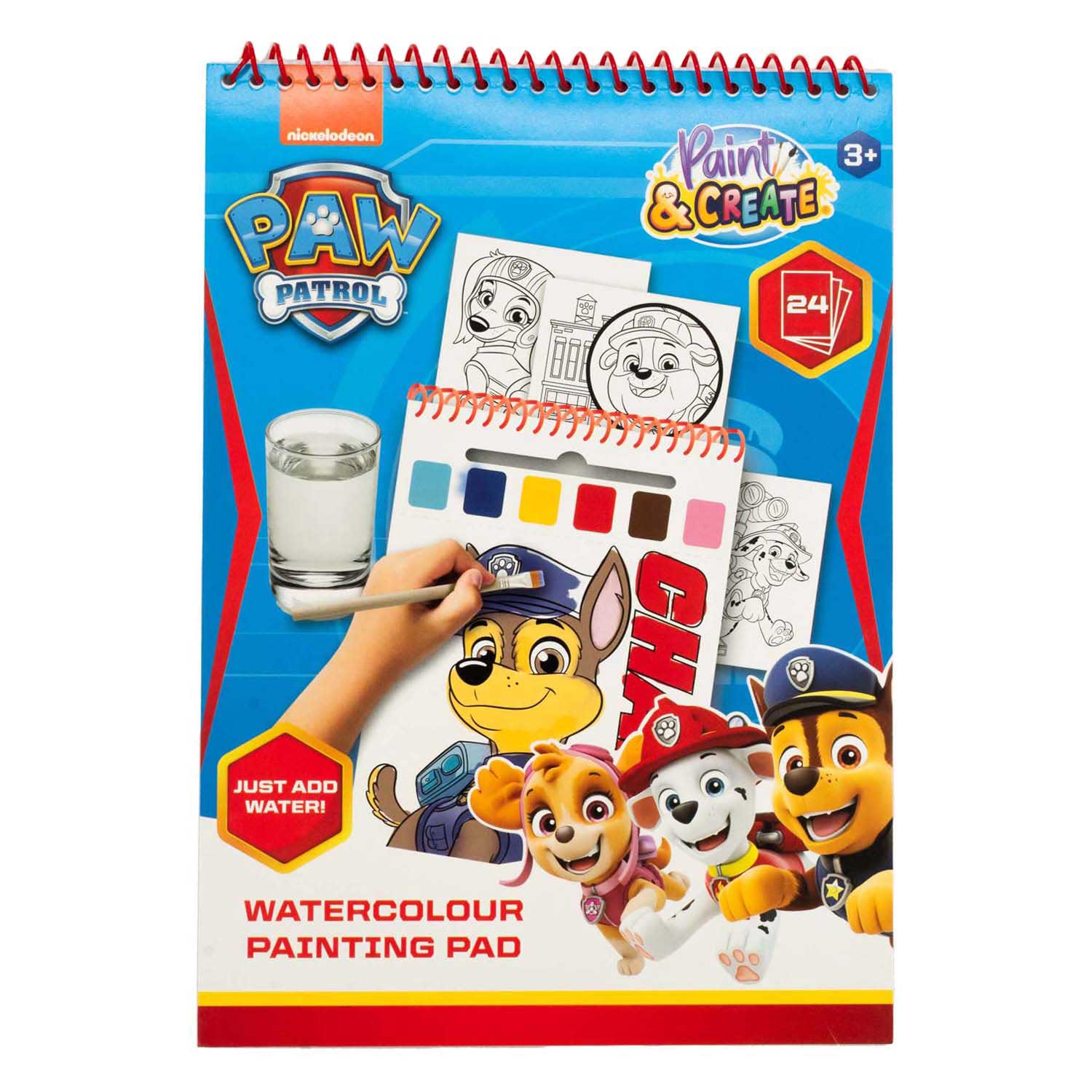 Coffret de peinture aquarelle Pat' Patrouille (livre) - pinceau inclus