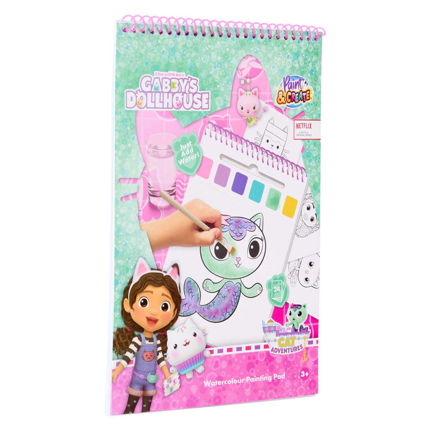 Coffret de peinture aquarelle Gabby's Dollhouse (livre) - pinceau inclus