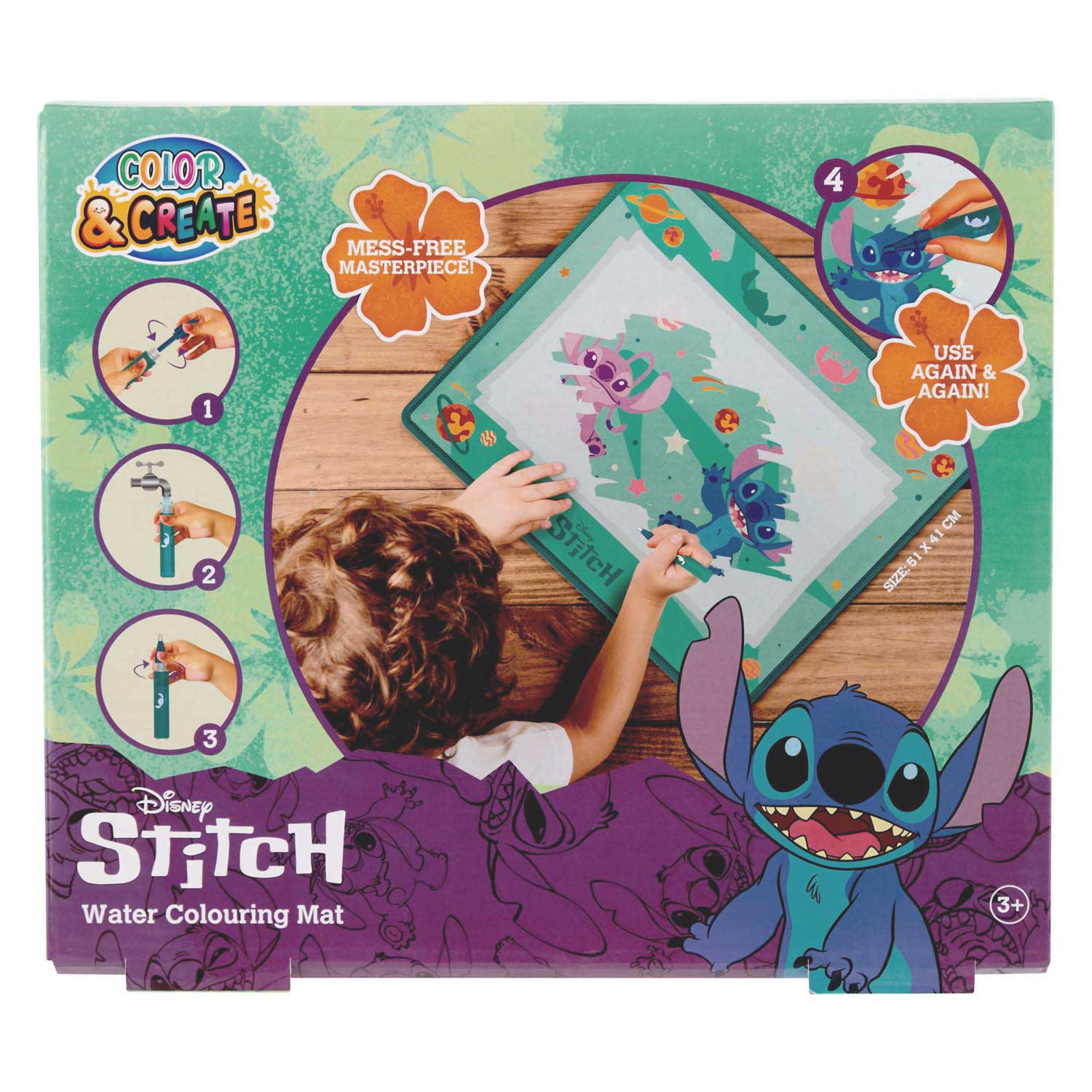 Stitch Waterkleuren Speelmat, 51x41cm