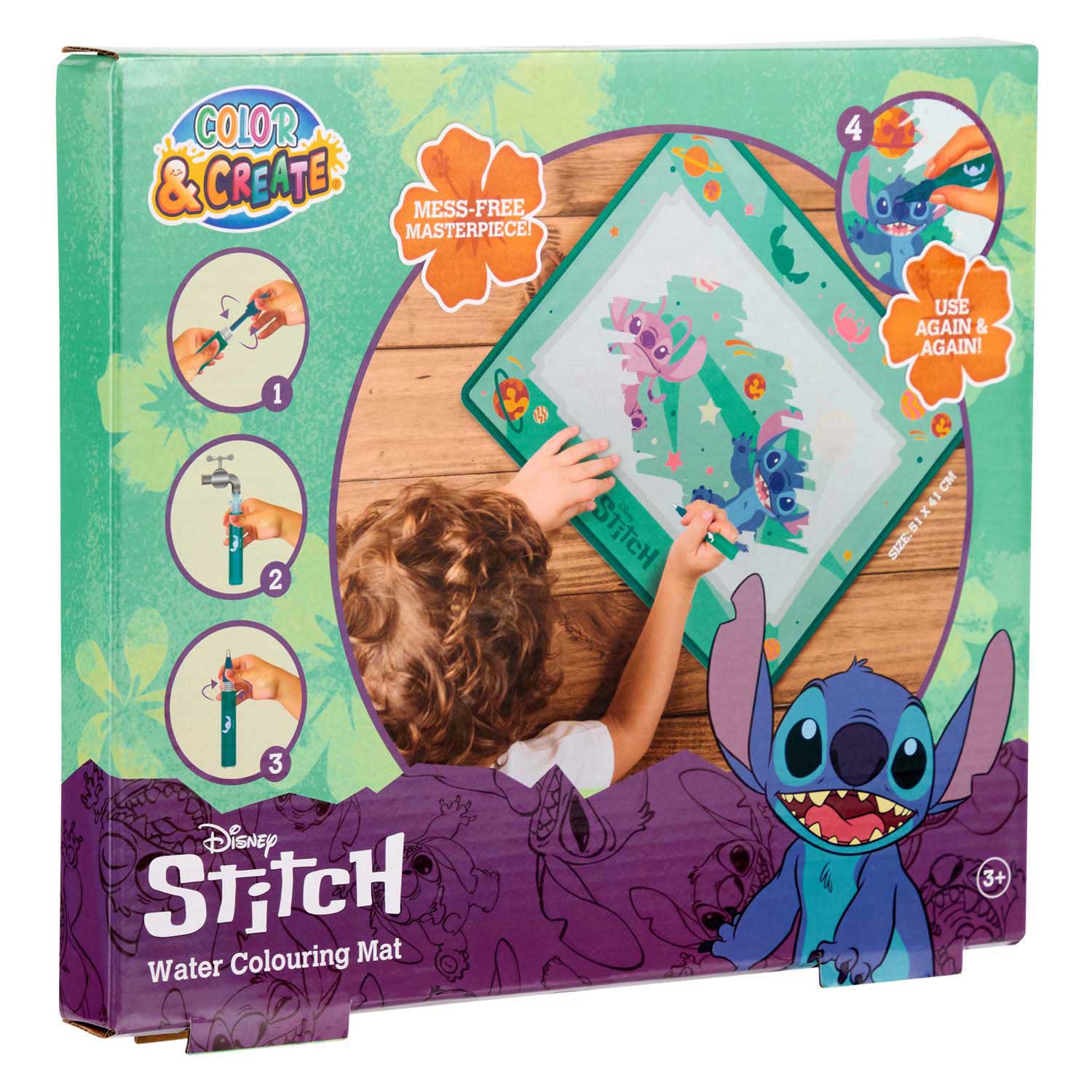 Stitch Waterkleuren Speelmat, 51x41cm